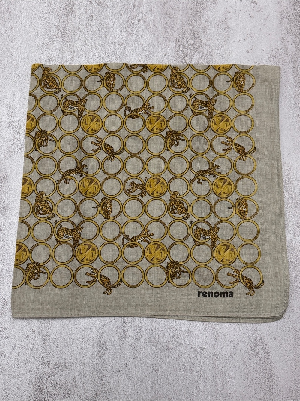 Cream and Gold Patterned cotton handkerchiefs - Picture 4 of 4